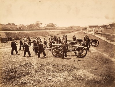 Lot 12 - China. Artillery belonging to the Ningpo Contingent, by Henry Cammidge, 1878, albumen print