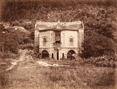 Lot 18 - Hong Kong. Chinese Temples in Hong Kong, one the Lin Fa Kung Temple, East Point, c. 1870