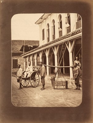 Lot 25 - China. Chinese rickshaw and pack carriers, by William Saunders, c. 1870