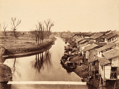 Lot 41 - China. View of a poor Chinese district, possibly by Henry Cammidge, c. 1865