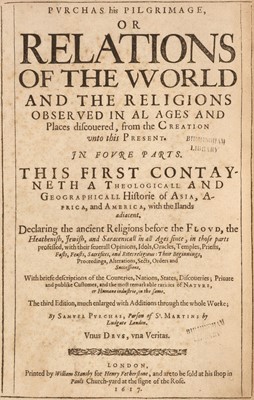 Lot 320 - Purchas (Samuel). Purchas his Pilgrimage, or Relations of the World and the Religions Observed, 1617