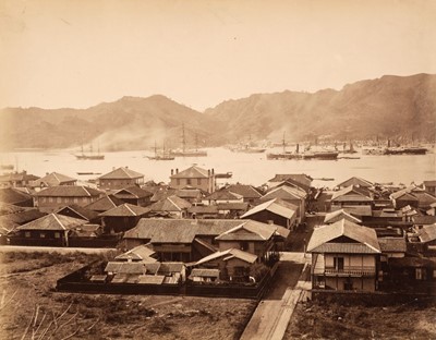 Lot 68 - Japan. A group of 3 albumen print photographs of the Port of Nagasaki, c. 1870