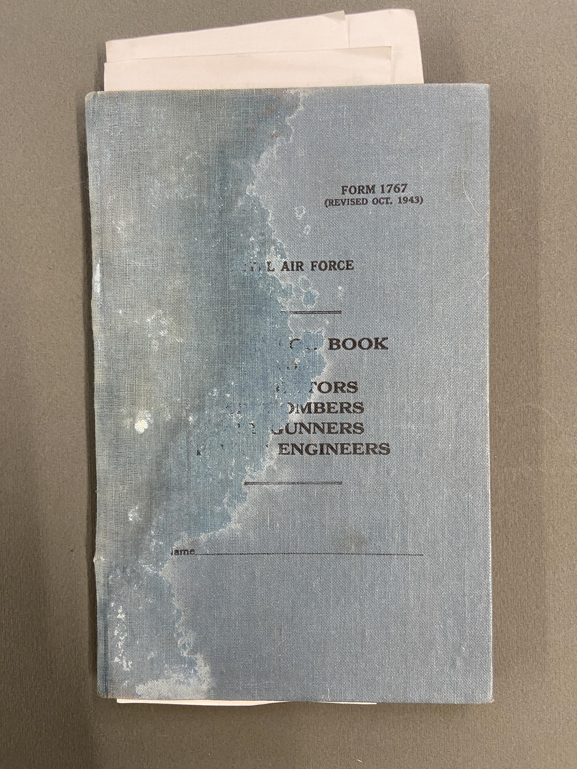 Lot 450 - Log Book. WWII RAF Log book kept by Air