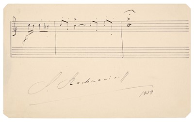 Lot 375 - Rachmaninoff (Sergei, 1873-1943), Autograph Musical Quotation Signed