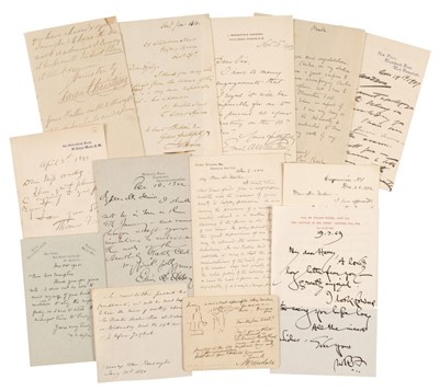 Lot 352 - Artists’ Autographs. A good series of 17 Autograph Letters Signed by various artists