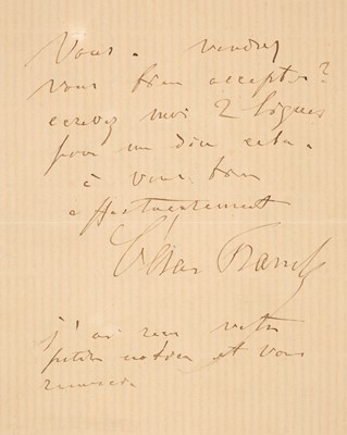 Lot 348 - Franck (César, 1822-1890), Autograph Letter Signed, ‘César Franck’, [Paris], no date [1889/90]