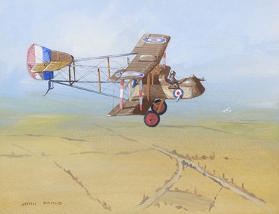 Lot 302 - Proud (John). Hawker Hunting and Close Encounter, watercolours on paper