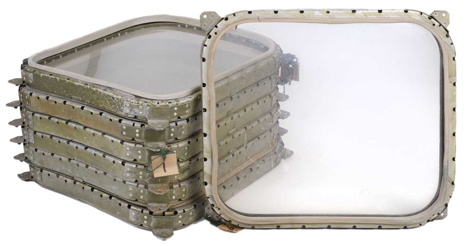 Lot 336 - Aircraft Windows. A group of seven aircraft windows