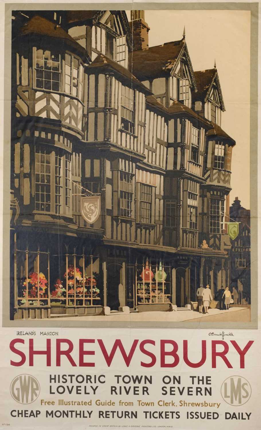Lot 484 - Buckle (Claude). Shrewsbury circa 1935, colour lithographic poster