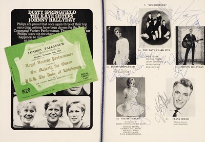 Lot 302 - Royal Variety Performance Programme, multi-signed, 1965