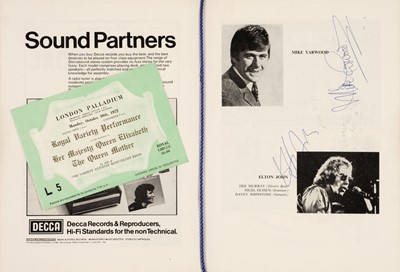 Lot 304 - Royal Variety Performance Programme, 30th October 1972, multi-signed