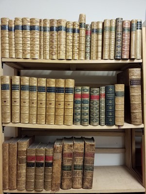 Lot 389 - Bindings. A collection of 19th century leather bound literature, approximately 45 volumes