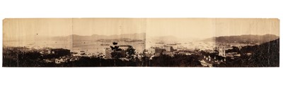 Lot 89 - Hong Kong. A four-part panorama over Central looking at Kowloon, c. 1870s