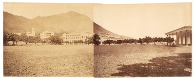 Lot 91 - Hong Kong. A two-part panorama of the cricket ground, c. 1880s