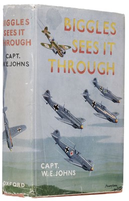 Lot 852 - Johns (W. E.). Biggles Sees It Through, 1st edition, London: Oxford University Press, 1941