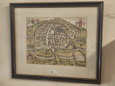 Lot 101 - Exeter. Braun (Georg & Hogenberg Franz), Civitas Exoniae (vulgo Excester)..., circa 1617