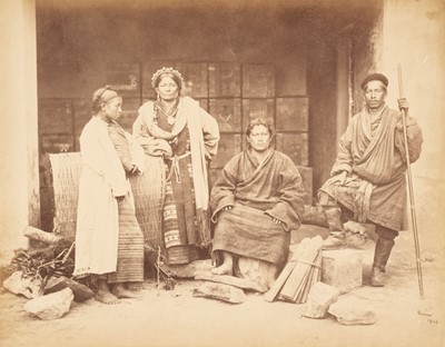 Lot 170 - India. A group portrait of two Bhootea men and two women from the Himalayan region