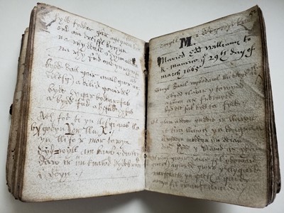 Lot 419 - Welsh Manuscript. A manuscript almanack in the hand of Edward Williams, Llansilin, 1666-1667