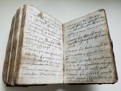 Lot 419 - Welsh Manuscript. A manuscript almanack in the hand of Edward Williams, Llansilin, 1666-1667