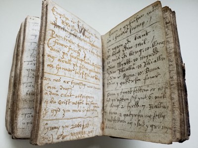 Lot 419 - Welsh Manuscript. A manuscript almanack in the hand of Edward Williams, Llansilin, 1666-1667