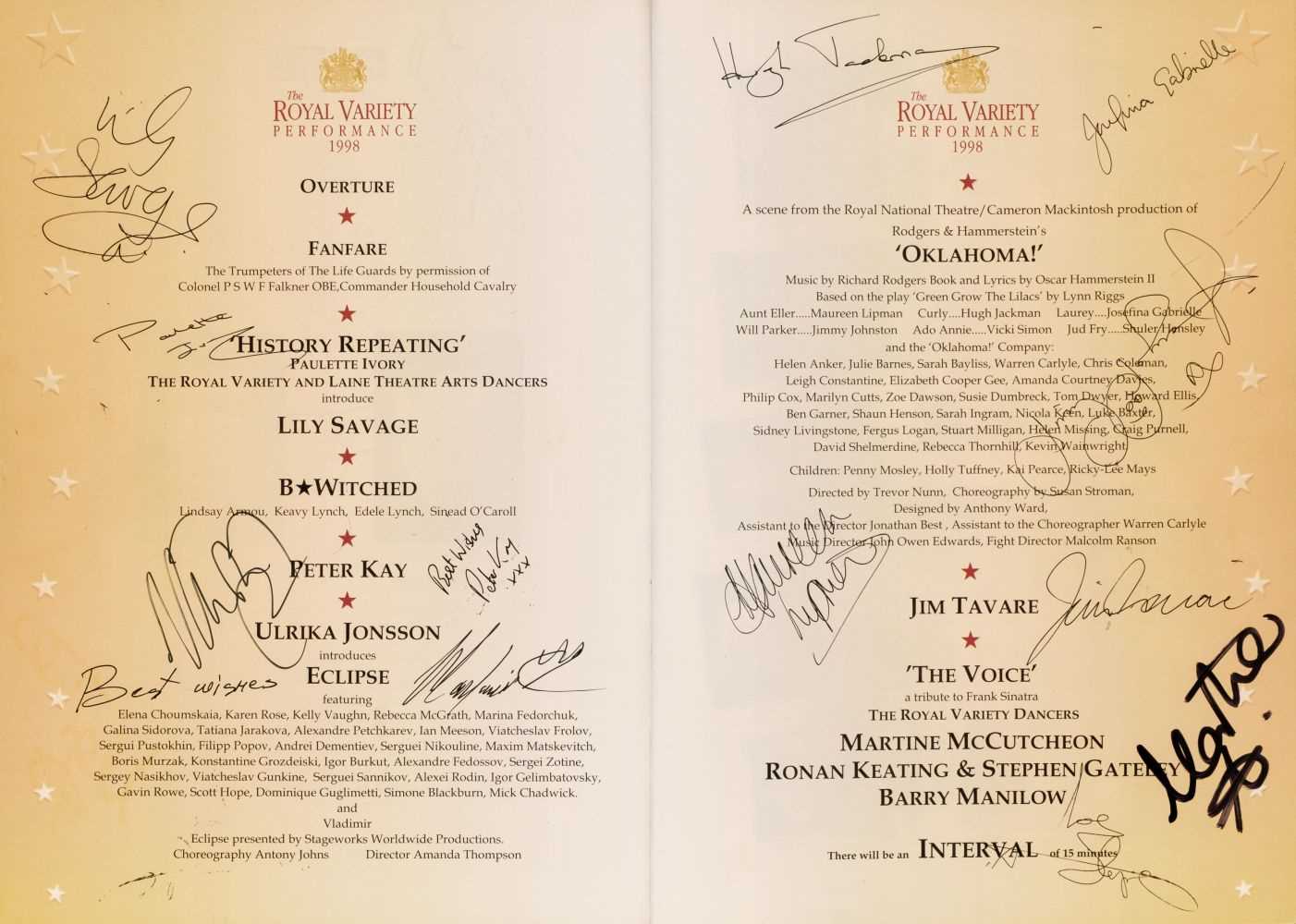 Lot 311 - Royal Variety Performance multi-signed
