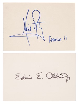 Lot 292 - Armstrong (Neil, 1930-2012), Bold blue ink signature, 'Neil Amstrong APOLLO II', 1969