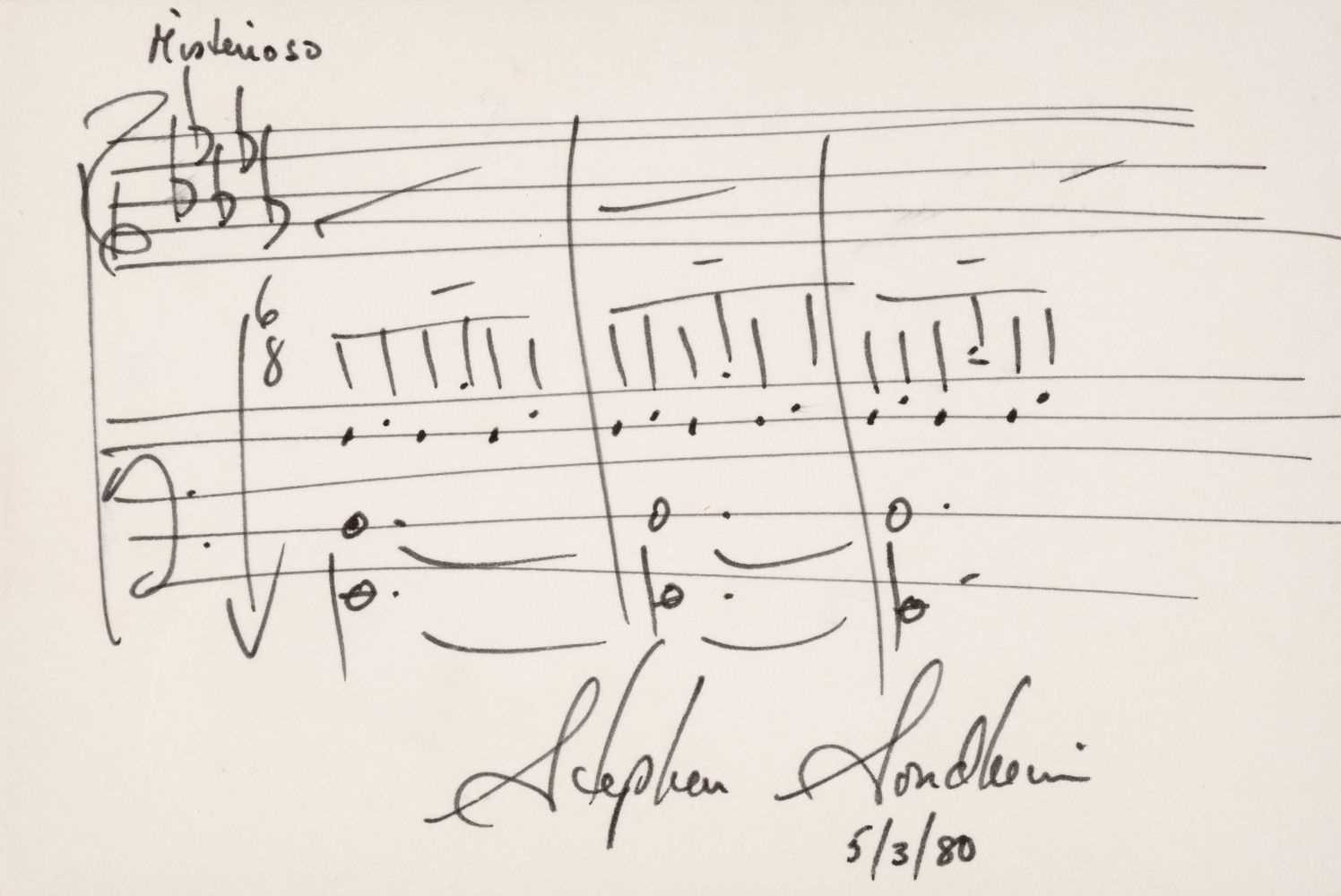 Lot 296 - Sondheim (Stephen, 1930-2021). Autograph