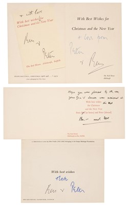 Lot 406 - Britten (Benjamin, 1913-1976) and Pears (Peter, 1910-1986) Three signed Christmas cards