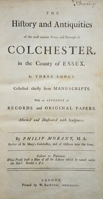 Lot 53 - Morant (Philip). History and Antiquities of the most ancient Town and Borough of Colchester, 1748