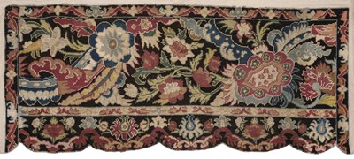 Lot 518 - Needlepoint Pelmets. A pair of matching pelmets, late 19th century