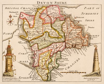 Lot 92 - Devon. A collection of 22 County Maps, 17th - 19th century