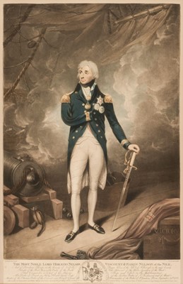 Lot 263 - Barnard (William, 1774-1849). Horatio Nelson, 26 June 1806, hand-coloured mezzotint