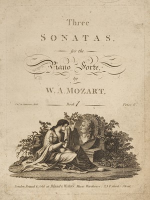 Lot 346 - Mozart (Wolfgang Amadeus). Three Sonatas for Piano Forte, 1st English edition, London: [1793]