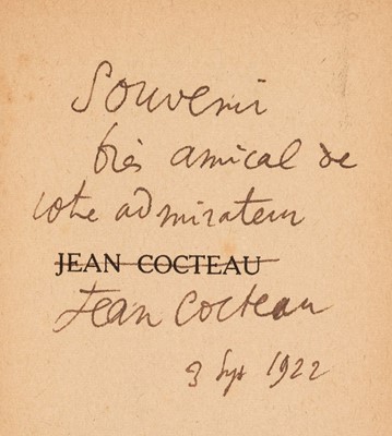 Lot 798 - Cocteau (Jean). Le Secret Professionnel, 1st edition, 1922