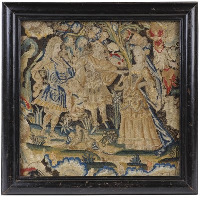 Lot 519 - Needlepoint Picture. A marriage picture, British, circa 1720