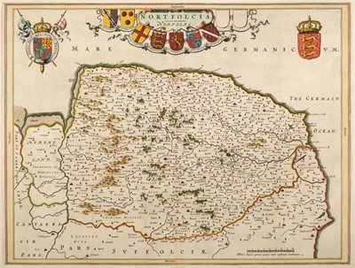 Lot 129 - Norfolk & Suffolk. Blaeu (Johannes), Nortfolcia...,  [and] Suffolcia...,  circa 1648