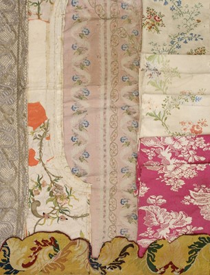 Lot 496 - Fabric. A collection of early needlework, lace, and woven fabrics, 18th century