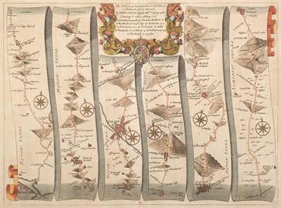 Lot 134 - Ogilby (John). Two road maps  [1675 - 98]
