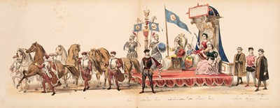 Lot 319 - Leiden Ceremonial Processions. 3 panoramas, Liden: 1850 - 1870