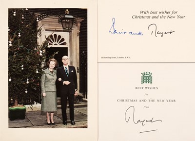 Lot 210 - Thatcher (Margaret, 1925-2013). Eleven signed official Christmas greetings cards, c. 1970s/2000s