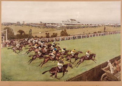 Lot 163 - Aldin (Cecil Charles Windsor, 1870-1935). The Start and the Finish of the Derby, 1923
