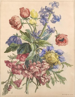 Lot 185 - De Poilly (Nicolas). A Pair of Floral Bouquets, Paris, circa 1725