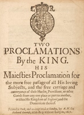 Lot 267 - English Civil War. Two Proclamations by the King, 1642