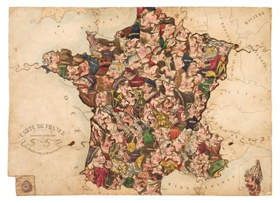 Lot 104 - France. Belloguet (A.), Carte de France instructive et amusante..., 1855
