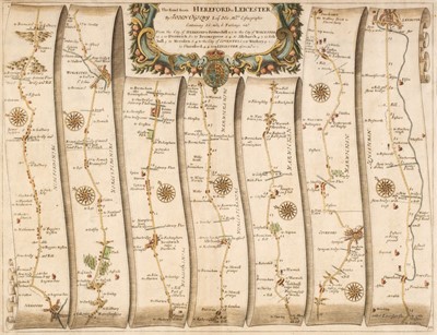 Lot 132 - Ogilby (John). A collection of five road maps, circa 1675