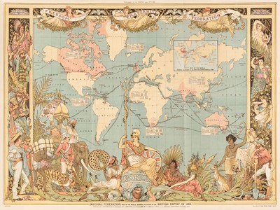 Lot 157 - World. Imperial Federation, Map of the World showing the extent of the British Empire, 1886