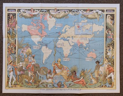 Lot 157 - World. Imperial Federation, Map of the World showing the extent of the British Empire, 1886