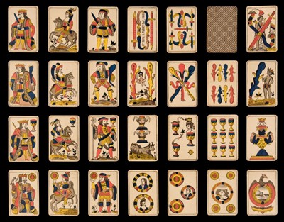 Lot 518 - French playing cards. Aluette pack, Paris: H. Pussey, 1880s
