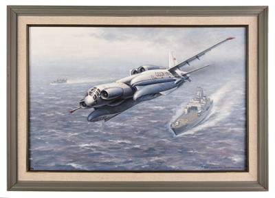 Lot 301 - Wong (Ronald, 1940-). Enigmatic Ekranoplan, oil on canvas