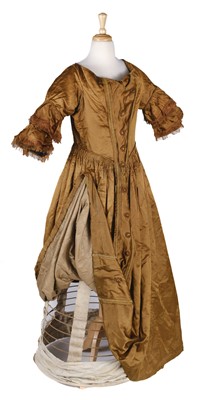 Lot 478 - Clothing. A cage crinoline, circa 1850s/60s, and a dress and bodice